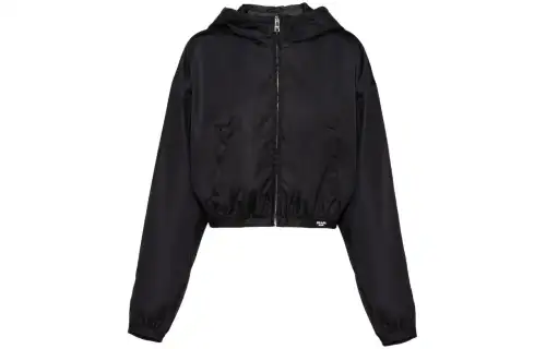 PRADA Jackets Women's Black Hooded Moderate Other