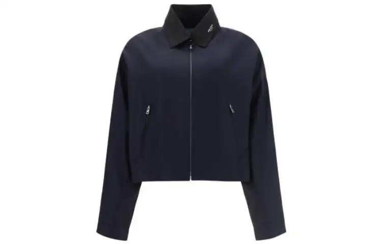 PRADA Jackets Women's Blue Lapel Moderate