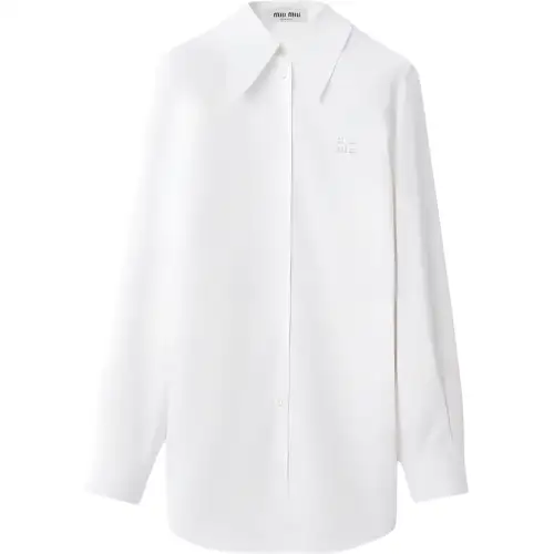 MIU MIU Shirts Women's White Lapel Moderate Other
