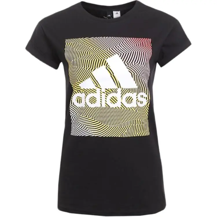 Adidas T-Shirts Women's Black Crew Neck Moderate