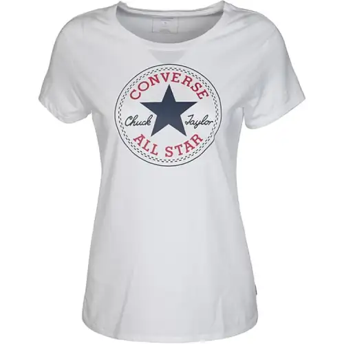 Converse T Shirts Women's White Crew Neck Moderate