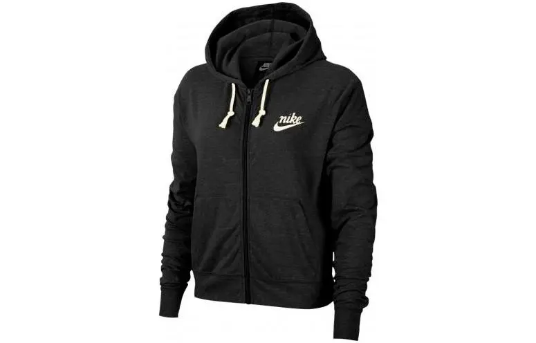Nike Sweatshirts Women's Black Hooded Moderate Cardigan