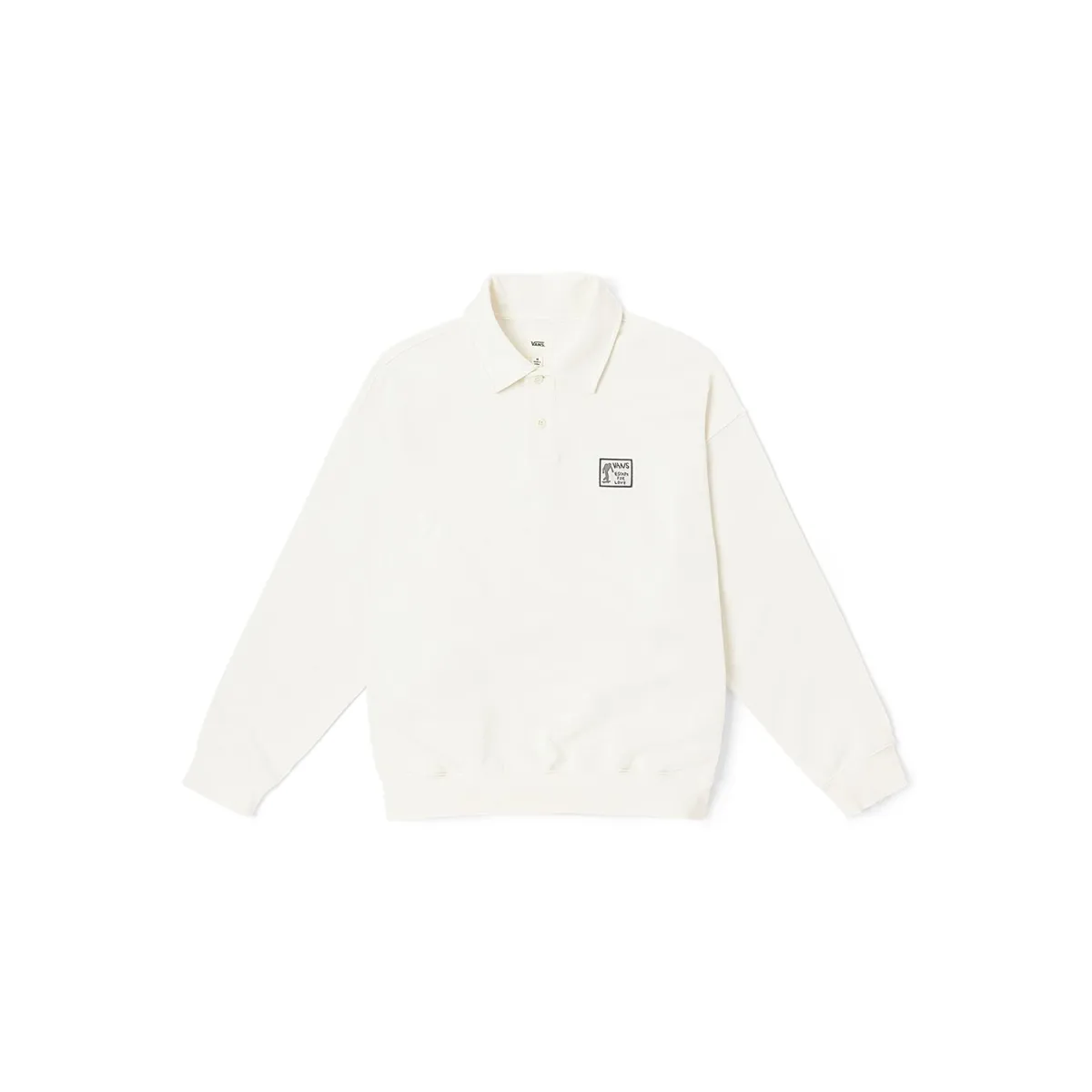 Vans Sweatshirts Women's Ecru Polo Collar Moderate