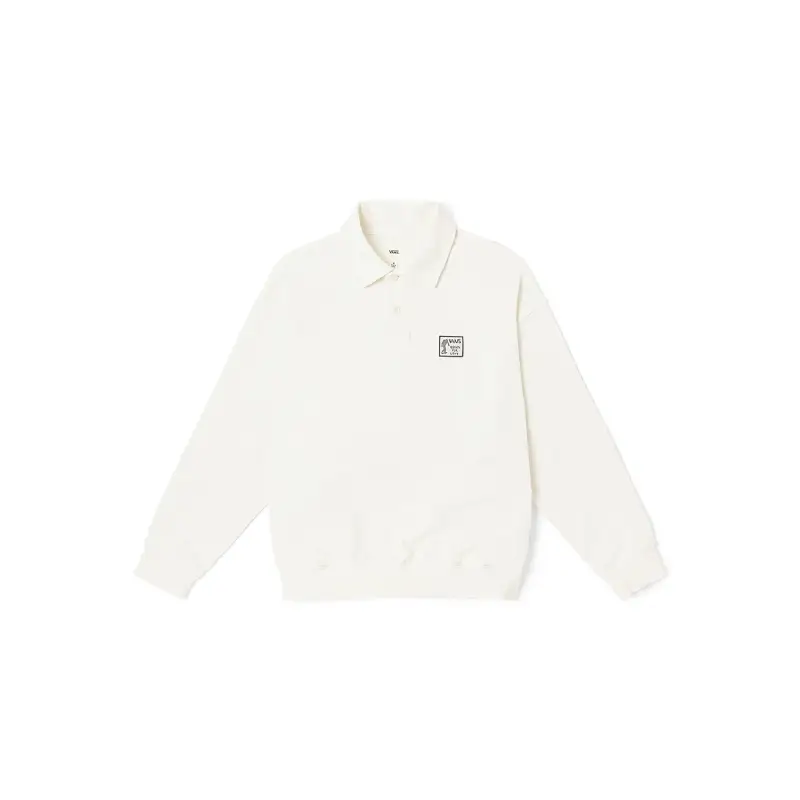 Vans Sweatshirts Women's Ecru Polo Collar Moderate Regular