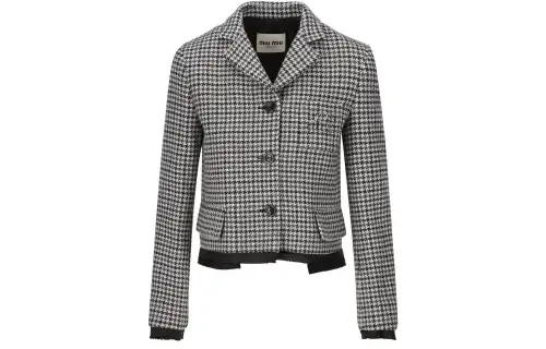 MIU MIU Jackets Women's Black Lapel Moderate Other