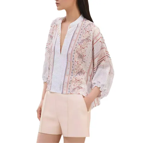 HERMES Shirts Women's White V Neck Moderate