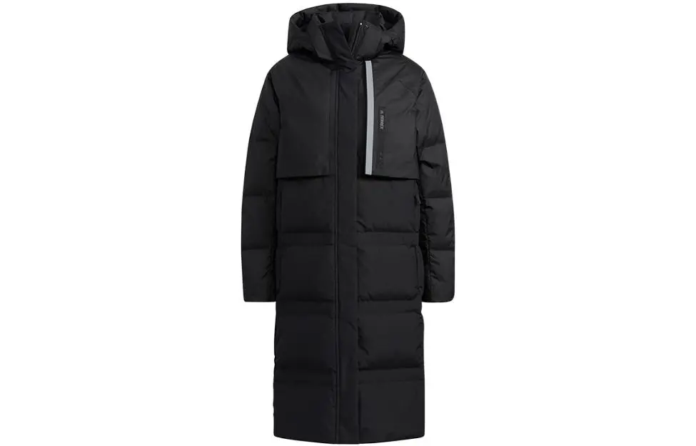 Adidas Down Jackets Women's Black Hooded Moderate Straight Fit