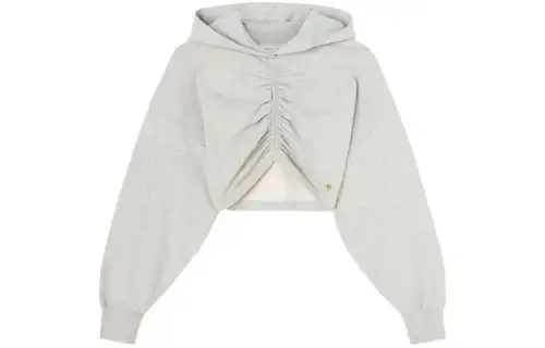 Palm Angels ruched-detail cropped hoodie