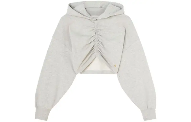 Palm Angels ruched-detail cropped hoodie