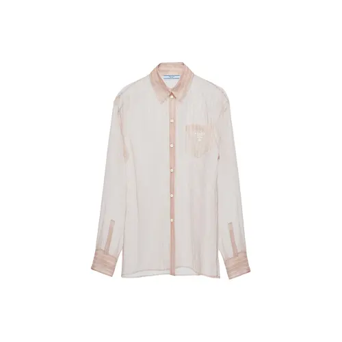 PRADA Shirts Women's Pink Pointed Collar Moderate Other