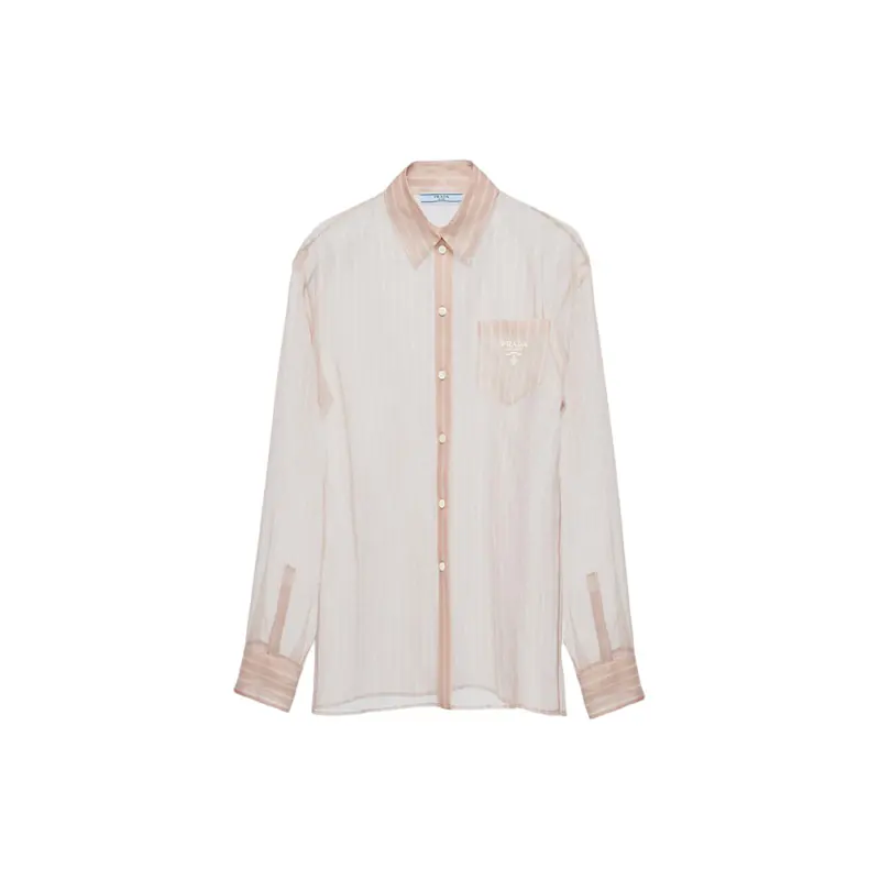PRADA Shirts Women's Pink Pointed Collar Moderate Other