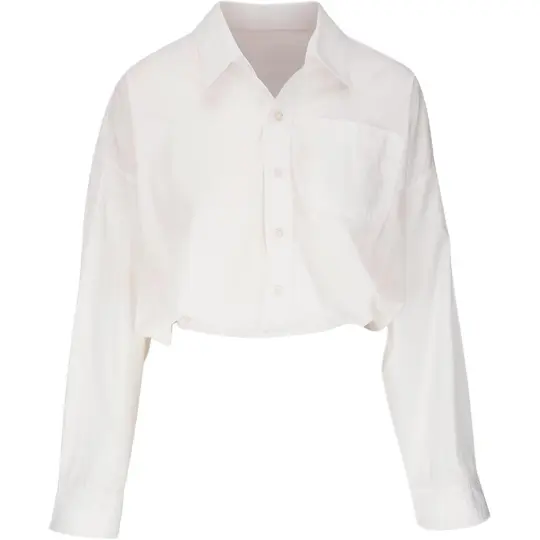 R13 cropped cotton shirt