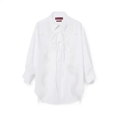 GUCCI Fringe Detailed Shimmering Shirt
