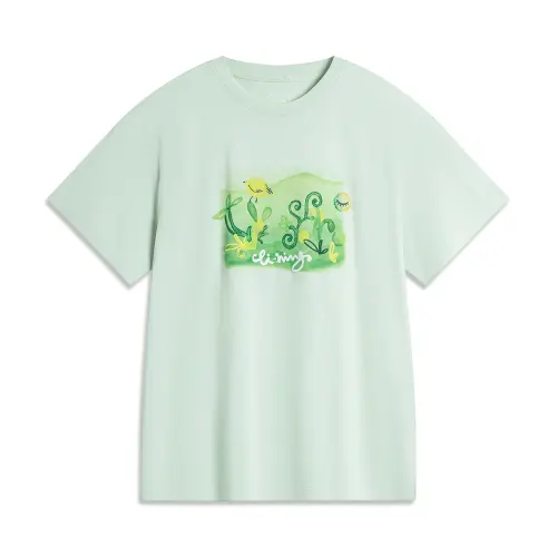 Li Ning Sports Life Collection T Shirt Women's Ice Fat Green