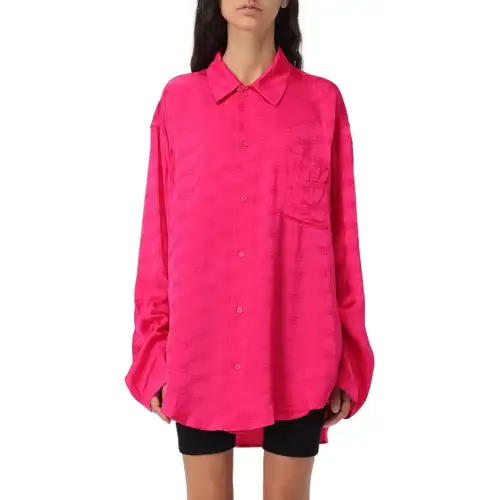 Balenciaga jacquard-logo satin shirt