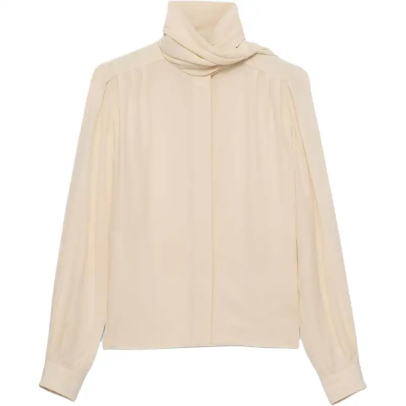 PRADA Scarf Detailed Long Sleeved Shirt