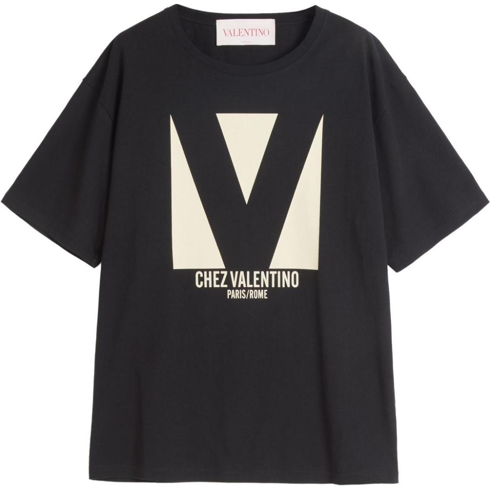 Женская футболка Valentino Valentino Logo T (черная)