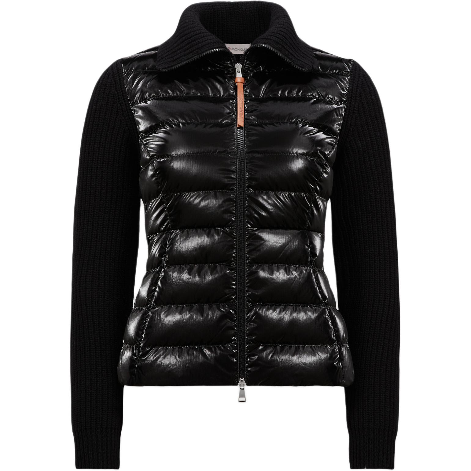 Женский пуховик Moncler Cardigan (черный)