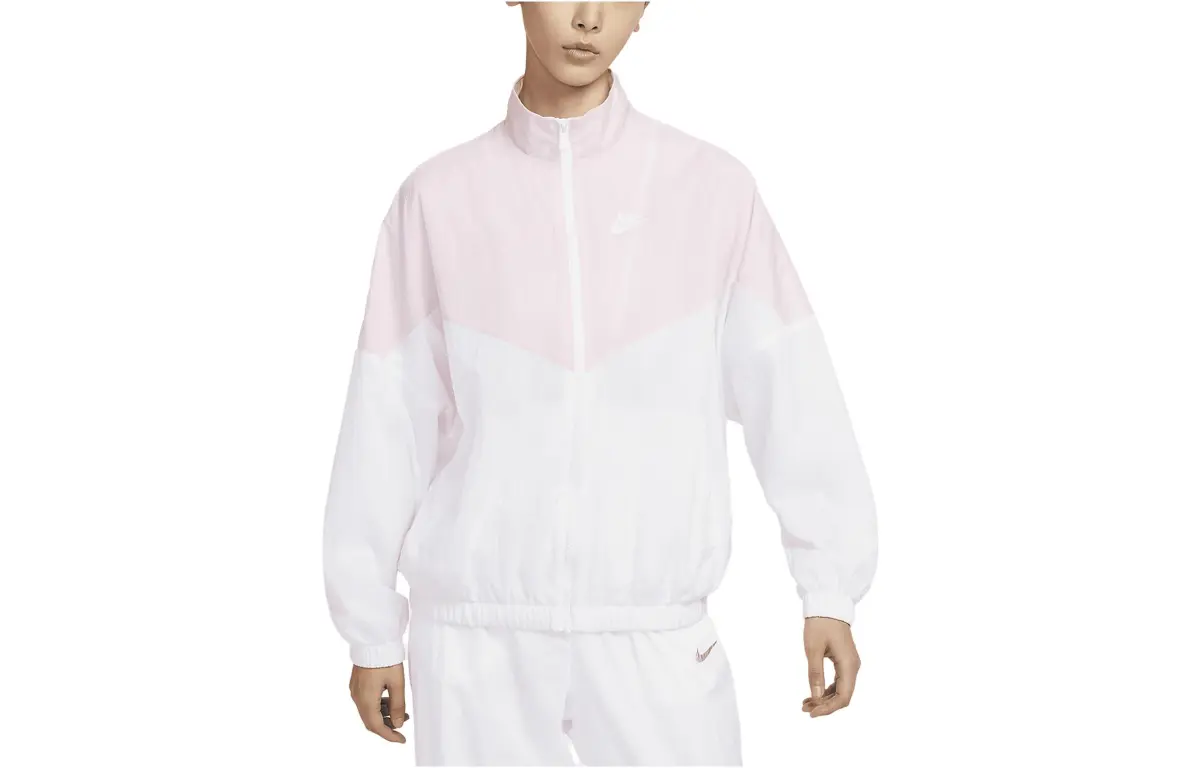 Nike Sportswear Essential Windrunner Women's Woven Jacket 'White/Pink'