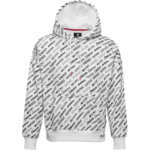 Converse AOP Pullover PO Hoodie Sweatshirt Women's White
