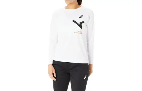 ASICS Shirts Women's White Crew Neck Moderate Other