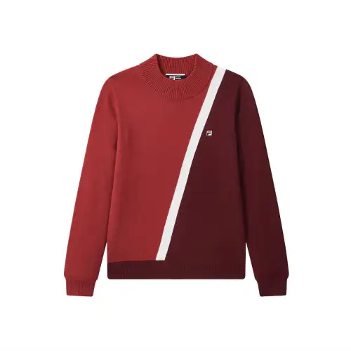 FILA Knitwear Women's Wine Red WI Crew Neck Moderate Base Layer