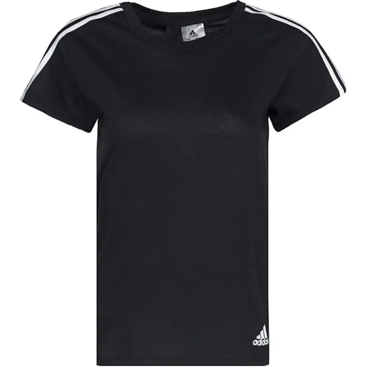 Adidas T-Shirts Women's Black Crew Neck Moderate