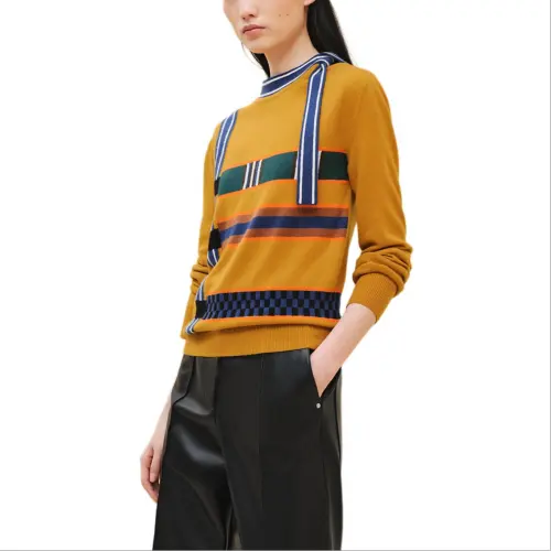 HERMES FW24 Cashmere Sweater Women's Yellow