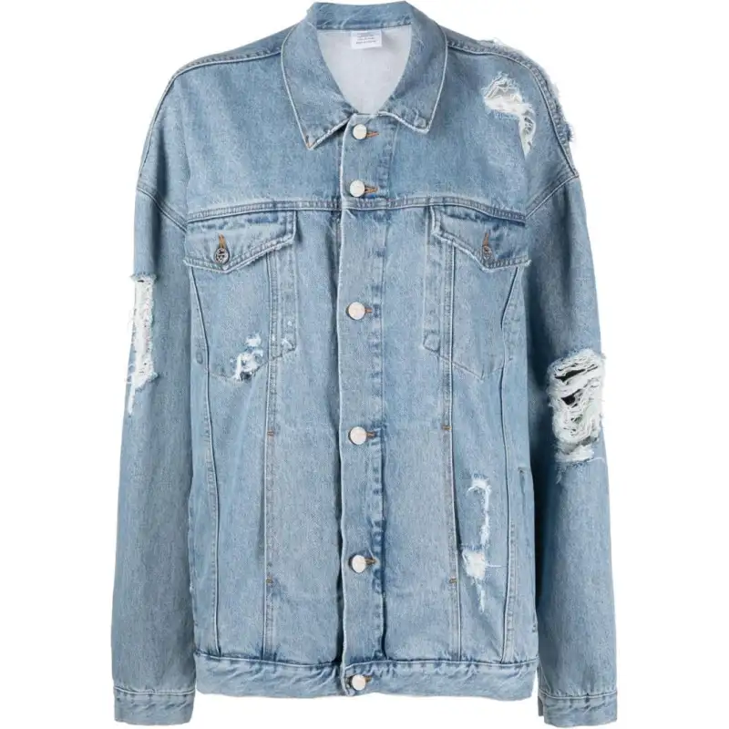 Vetements Ripped detail Oversized Denim Jacket