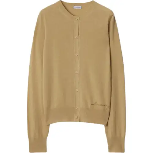 Burberry logo-embroidered cashmere cardigan