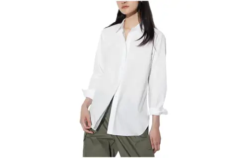 UNIQLO Shirts Women's White Pointed Collar Moderate Other