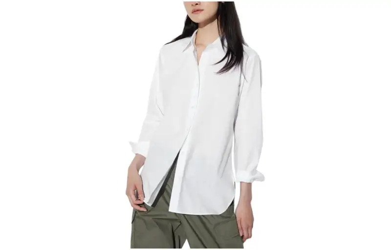 UNIQLO Shirts Women's White Pointed Collar Moderate Other