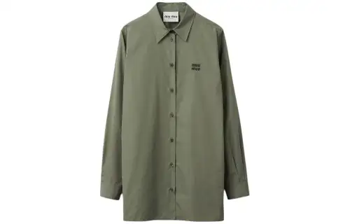 MIU MIU Poplin Shirt Women's Green