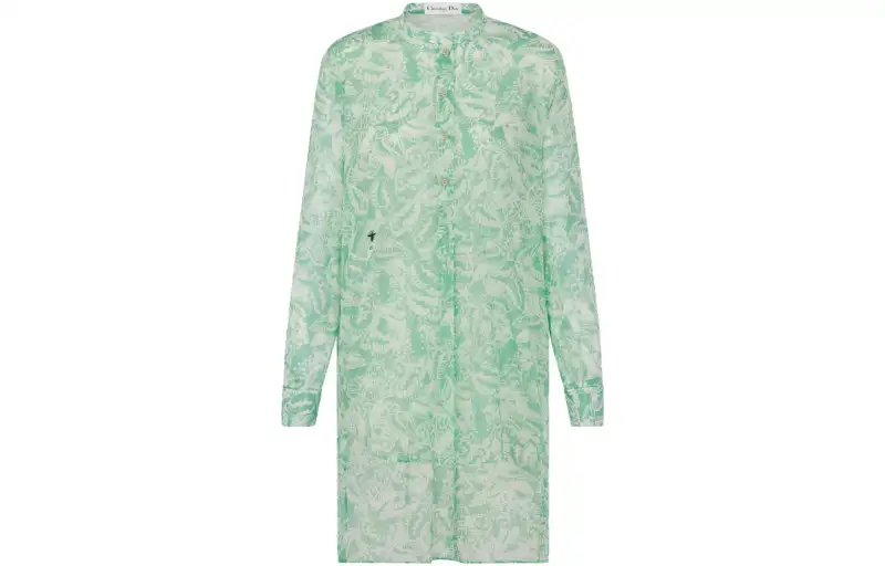 DIOR Shirts Women's Green Stand Collar Moderate Other