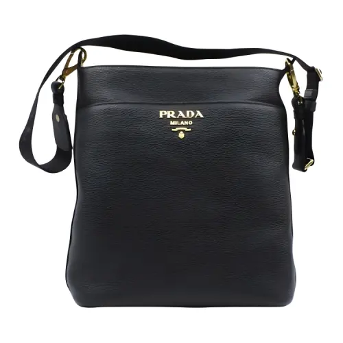 PRADA Leather Crossbody Bag, Shoulder Bag Women's Black