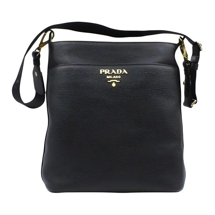 PRADA Leather Crossbody Bag, Shoulder Bag Women's Black