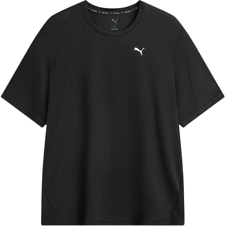 PUMA T-Shirts Unisex Black Crew Neck Moderate