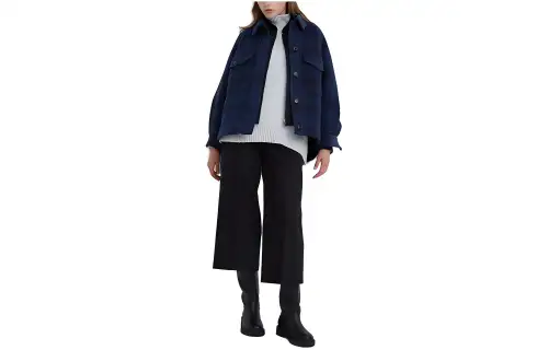 UNIQLO Jackets Women's Dark Blue Lapel Moderate Other