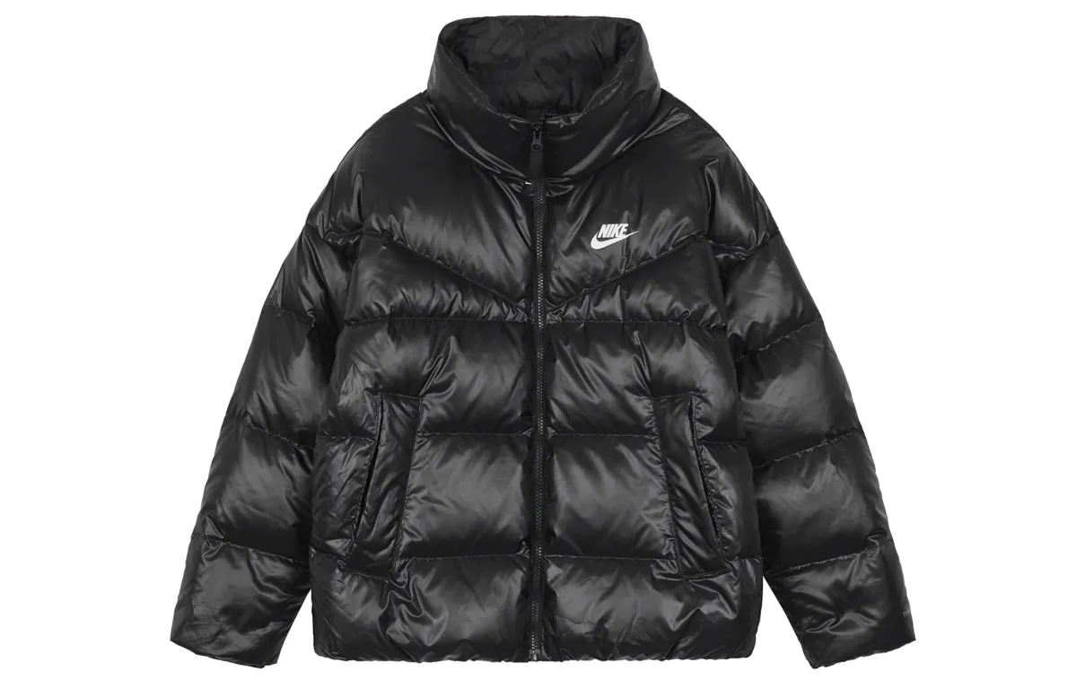 Nike Down Jackets Women's Black Hooded (Non-detachable) Moderate Straight Fit