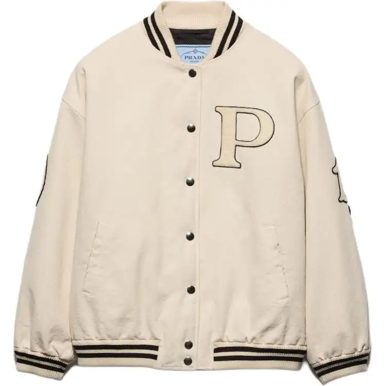 PRADA Canvas Bomber Jacket With Patches