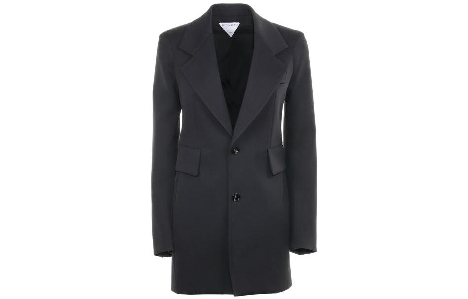 Bottega Veneta Curved Sleeved Single Breasted Jacket