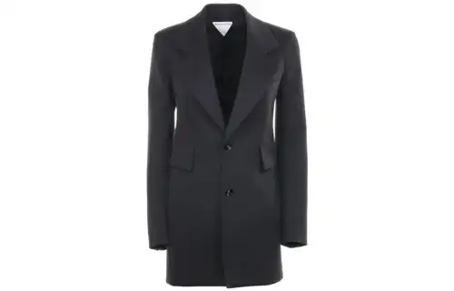 Bottega Veneta Curved Sleeved Single Breasted Jacket