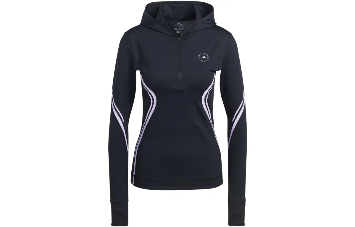 Adidas X Stella McCartney Color Block Slim Fit Sports Hooded Jacket Women's Black