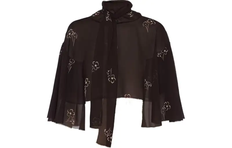 PRADA Floral print Georgette Cape