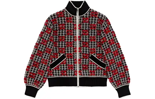 GUCCI Jackets Women's Red Stand Collar Moderate Other