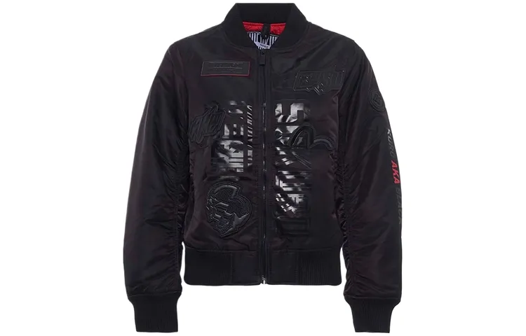 EVISU Jackets Women's Black Baseball Collar Moderate Other