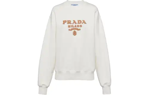 PRADA Logo appliqué Cotton Sweatshirt