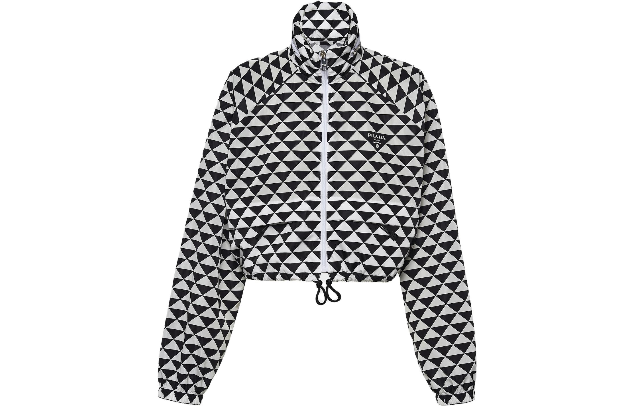 PRADA Logo Printed Zipped Bomber Jacket