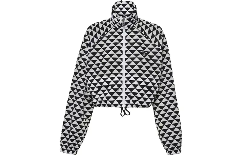 PRADA Logo Printed Zipped Bomber Jacket