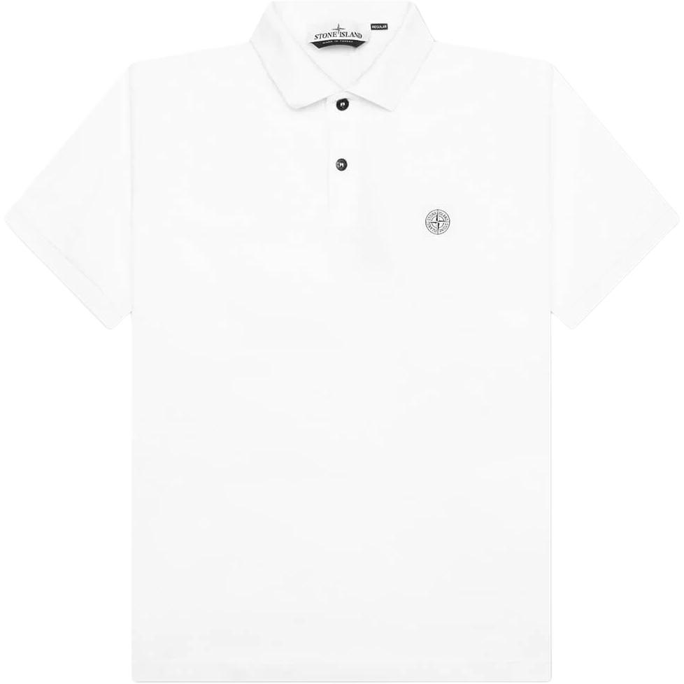 Мужская футболка-поло STONE ISLAND Badge (белая)